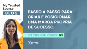 Infográfico com o passo a passo para criar, posicionar e expandir uma marca própria no setor alimentício.